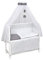 Baby Delux Beistellbett Babybett Stubenwagen weiß 90x40 mobil mit Rädern inkl. Matratze und Bettwäsche Set mehrteilig (Grey Stars)