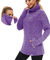 Soneven Maglione da Donna a Collo Alto, Senza Cappuccio, con Tasche, Funzionale, a Maniche Lunghe, in Pile, a Collo Alto, per l'inverno, Lilla, M