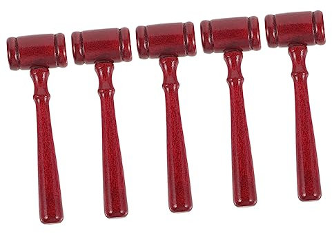 NUOBESTY 5st Hammer Zubehör-auktion Richter Kostümzubehör Richterkostüm Tombolatrommel Elfenkostüm Weihnachten Für Damen Gesetz Cosplay Klein Richterrobe Gericht Baby Kind Hölzern Mini