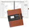 POPRUN Kalender 2024 2025 Monatsplaner 26,5 x 21,5 cm Auf Englisch - 18 Monate Monatskalender Ringbuch (Jan 2024 - Jun 2025) - 1 Monat 4 Seiten, 112 Seiten, 100 GSM Papier, PU-Leder - Braun