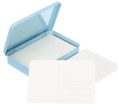 PATIKIL 24 Blätter Aquarell Postkarten Leere Hinweiskarten für Basteln Aquarell Journal Kunst Zubehör für Dankeschön Hinweise Einladungen und Grußworte (Blau Karte Box -Fein Körner)