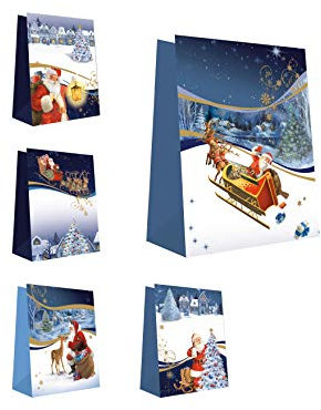 30 Geschenktüten Weihnachten M 23x18x10 Weihnachtstüten Tüten Geschenktasche Nikolaus Geschenk