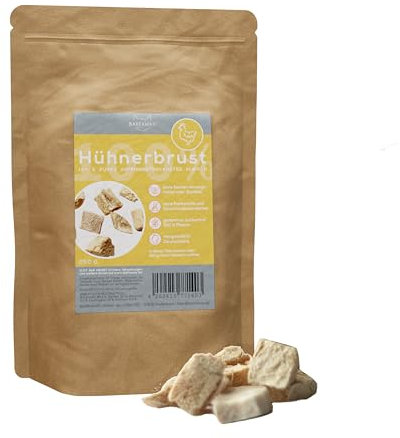 BARFAWAY gefriergetrocknetes Hühnerbrustfilet, Premium Muskelfleisch, gesunde Hundeleckerlies, getreidefrei, zuckerfrei, 100% natürlich ohne Zusätze, Deutsche Herstellung, 250 g