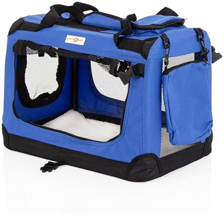 Fabric Dog Crate in Blue, XS Size 50cm, Cat Pet Carrier by Cozy Pet Folding Transport Travel Cage Ideal for Dogs, Puppies, Cats, Rabbits, etc. FDC-XS-BL