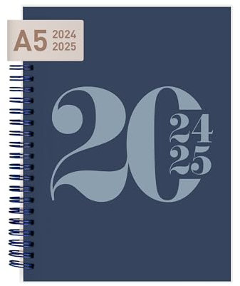 Rileys & Co Wochenplaner 2025, Hausaufgabenheft, Schulplaner | Kalender 2025 2026 Juli 2025–Juni 2026 Terminplaner, Notizen, Doppeldraht, 20 x 15 cm Planner, (Blau, Typografisch, auf Deutsch)
