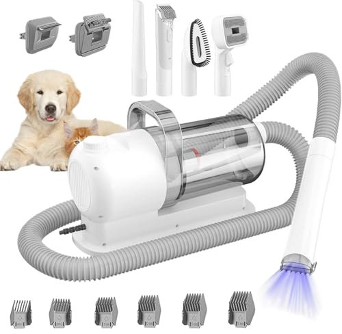 Cortapelos Perros, 2,5 L Profesional Bajo Nivel de Ruid kit Aseo Mascotas, Súper Potencia de Succión Aspiradora Para Pelos de Perro, Para Depilación de Mascotas