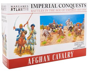Wargames Atlantic Imperial Conquests – afghanische Kavallerie – 12 mehrteilige Hartplastik-Figuren (hochschlagfestes Polyester), 28 mm