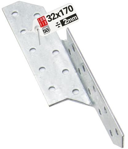 Anclaje de viga galvanizado para cargas, juego de 50 unidades, 32 x 170 mm