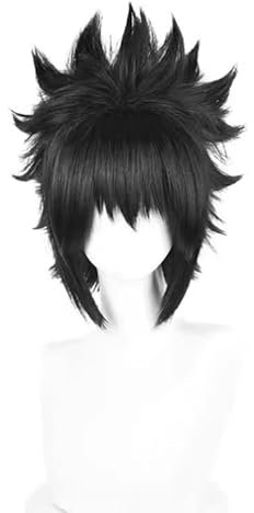 Anime Cosplay Sasuke Uchiha Perücke Schwarze flauschige kurze Perücke