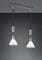 lightling Modern Pendellampe Stefanie 2-flammig, Glas in Weiß, höhenverstellbar, exkl. 2 x E27 max. 40W, Höhe 160 cm, Breite 55 cm, Metall, nickel matt