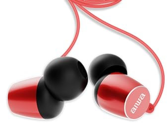 Aiwa Auriculares estéreo ESTM-30WT con multicontrol y micrófono. Compatible con Todos los Dispositivos móviles. Color Blanco