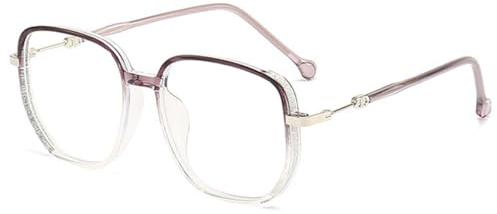 KOOSUFA Mode Quadratische Anti Blaulicht Lesebrille Damen Herren Metallbügel Glitzer-Rahmen Computer Lesehilfe 0.0 1.0 1.5 2.0 2.5 3.0 3.5 4.0