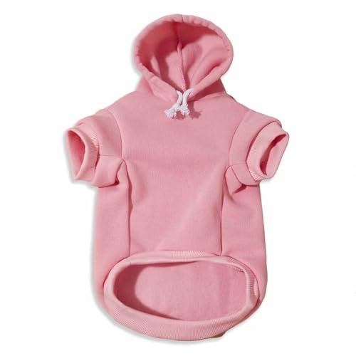 Monkimau Hundepullover Hoodie für kleine bis große Hunde – Warmer Fleece – Herbst- und Winterkleidung – XS bis XXXL – 10 Farben (Rosa, XS)