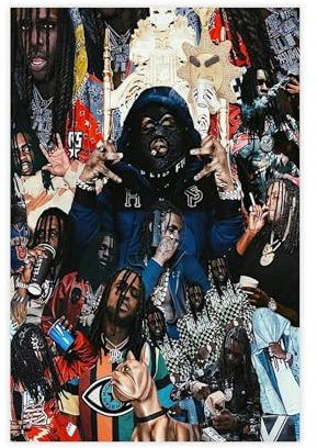 tcagd Chief Keef American Rapper Schlafsaal, Schlafzimmer, Art-Deco-Poster, Leinwand-Poster, Schlafzimmerdekoration, Landschaft, Büro, Raumdekoration, Geschenk, 20 x 30 cm