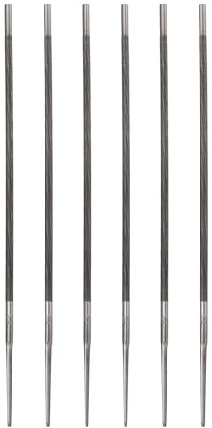 sourcing map 6pcs Chainsaw File, 11/64(4.5mm) Round Sharpening Hand Files Tool with Spiral Cut for Chain Chainsaw Sharpening, Grinding