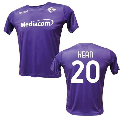 Generico Maglia Fiorentina Personalizzata Kean 20 creata utilizzando Maglia Calcio Replica Autorizzata 2024-2025 Taglie da Adulto (IT, Testo, S, Regular, Regular, Viola)