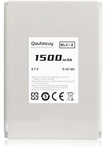 BLC-2 Batterie Li-ion de rechange 1500 mAh pour Nokia 3310, 3330, 3410, 3510, 5510, 6650, 6800, 6810 (compatible BLC-1 BLC-2 BMC-3)