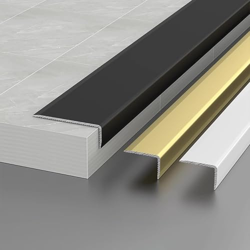 Coayuou Winkelprofil Türabschlussleisten 3 Stück 90cm Eckleisten Metall Pflegeleicht Kantenprofil Alu Für Perfekte Kantenabdeckungen Im Innen- Und Außenbereich(Gold,10 * 5mm)
