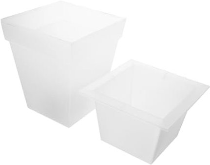 BESPORTBLE Pot De Fleurs Lumineux Solaire Étanche Plastique Jardinière Carrée Éclairante Pour Extérieur Décorative Et Ambiance De Jardin