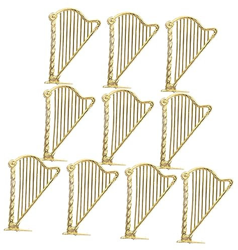 ADOCARN 10stücke Musikinstrumentenschmuck Für Weihnachten Christbaumschmuck Aus Hochwertigem Material Miniatur-harfenmodell Und Instrumentenornament Für Weihnachtsdekorationen Im Innenbere