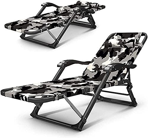 GTATBTG Liegestuhl, Gartenstuhl, Sonnenliegen, zusammenklappbar, mit 5-fach verstellbarer Rückenlehne, Camouflage, Relaxsessel, geeignet zum Spielen im Freien, ohne Kissen