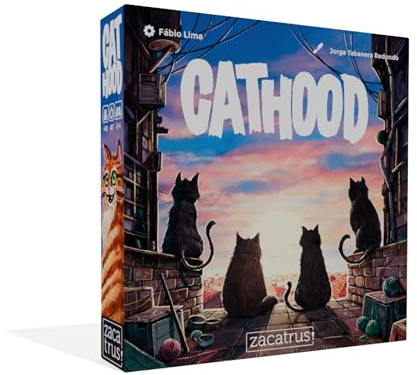 ZACATRUS Cathood, Juego de Mesa, Cathood, 2-4 Jugadores, Juego de Cartas, Losetas, Gatos, Divertido, Idioma Español, Francés, Inglés y Portugués, Edad +10 Años