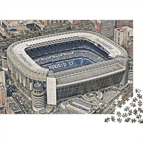 Bernabeu-Stadion 1000 Teile Puzzle Puzzles Für Erwachsene Fußball Pitches Puzzlespiel-Herausforderung Pädagogisches Spiel Herausforderung Home DekoRatteion Geschenke Für Erwachsene 1000pcs (75x50cm)
