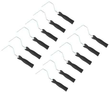 Topiky Handle de Rouleau de Peinture de 12 Pcs 4 Pouces, Mini-châssis à Rouleau de Peinture, Cadre de de en Plastique en Acier Réutilisable pour Murale Renovation