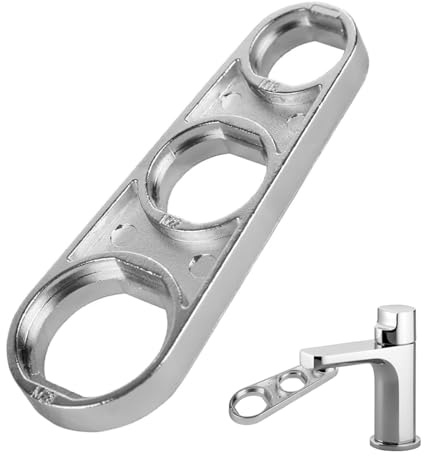 Efficient Water Flow Adjusting Tool, 3-Hole Multi-Use Aerator Removal Tool, Faucet Bubbler Wrench for Kitchen Bathroom Sink to Replace Filters