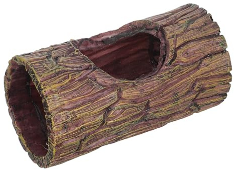 jojofuny Amphibienversteck aus Kunstharz mit Saugnapf Hohler Baumstamm als Reptilienversteck für Geckos Frösche und Spinnen im Terrarium