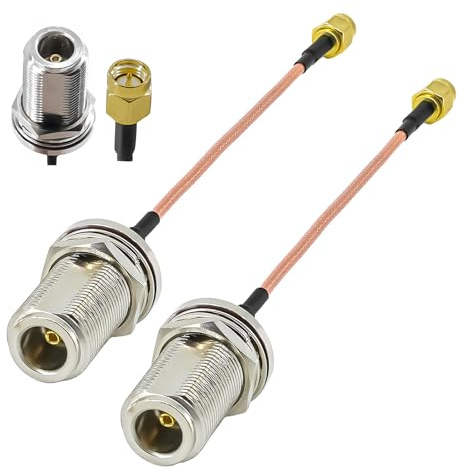 2 cavi coassiali RG316 SMA a tipo N, da 15 cm a bassa perdita da SMA maschio a tipo N femmina, cavo a treccia per router, radio Wi-Fi, antenna, ricevitore