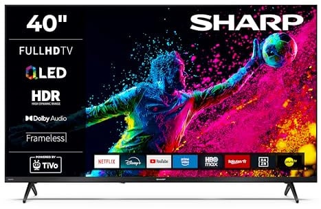 Sharp 40HE3745E QLED Fernseher 40 Zoll Smart TV Powered by TiVo - HDR Fernseher mit Full HD Auflösung und Triple-Tuner, QLED TV (2026)