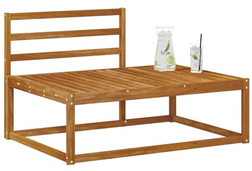 vidaXL Outdoor Endsofa Natur 115 x 83 x 73 cm Massivholz Akazie, Balkon, Moderne Gartenmöbel, Modulares Outdoor-Design, Langlebiges Sofa, Flexible Wohnkonfiguration