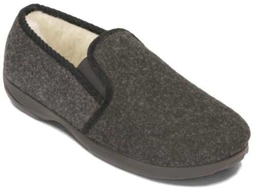 BeComfy Herren Warme Filz Hausschuhe Gefüttert mit Wolle 40-46 EU