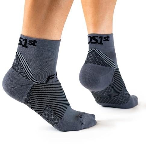 Orthosleeve FS4 Plantar Fasciitis/Orthotic Socks/Heel & Arch Pain/Swelling/Foot Fatigue - S Grey