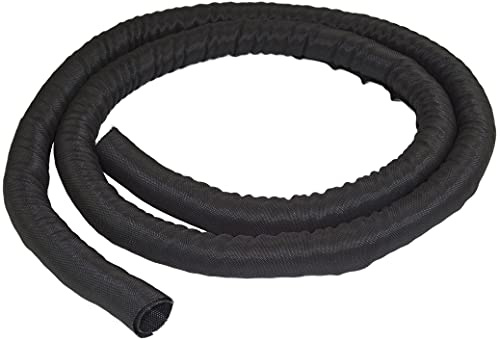 StarTech 6.5' (2m) Cable Management Sleeve, Black, Trimmable (WKSTNCM) | 1.0-1.5 dia. Expandable Sleeve, Flexible Coiled Cable Wrap, Polyester Cord Manager/Protector/Concealer, Organiser