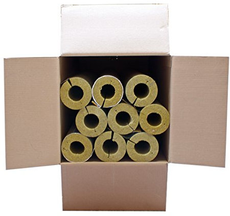 Austroflex Karton 6m Steinwolle Rohrschale alukaschiert 48 mm x 47 mm 100% EnEV Mineralwolle Rohrisolierung Steinwoll-Rohrschalen