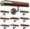 Ami Nussbaum Geländer Handlauf Treppe Holz Griff gewinkelt Edelstahlhalter, Länge 30-500 cm - Variante:260 cm mit 4 Halter Edelstahlecke