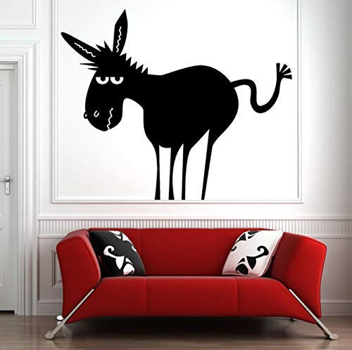 Tier Wandtattoos Kinderzimmer Spaß Esel Pferd Kunst Wandaufkleber Vinyl Dekoration Hauptdekoration Kinderzimmer Muster Abnehmbar 42X34 Cm