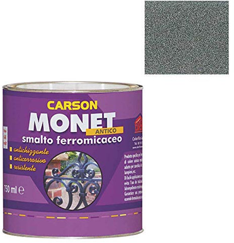 Colorificio Carson Monet Antico Smalto Ferromicaceo Anticorrosivo Antichizzante Vernice Specifico Per Ferro E Ferro Battuto Come Cancelli Ringhiere Recinsioni Lampioni (Ral 2000 Grigio medio)