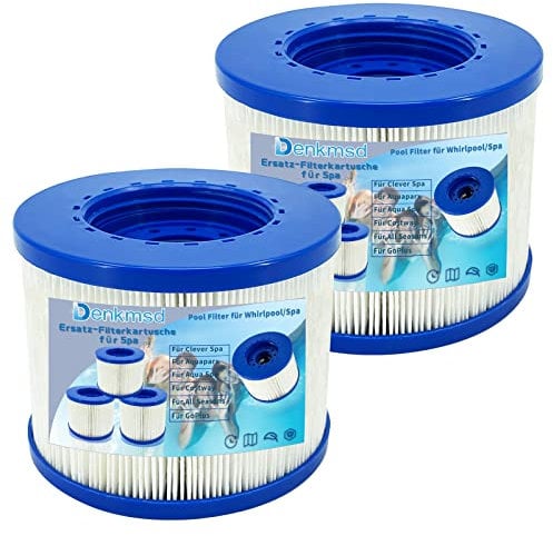 Denkmsd Lot de 2 Filtre de Spa a Visser, Filtre pour Clever Spa, Cartouche Filtre à Vis pour Spa Gonflable Pas De Vis 60mm, Cartouche Filtre pour Spa, Filtre Spa lumix, Compatible pour Cosy Spa