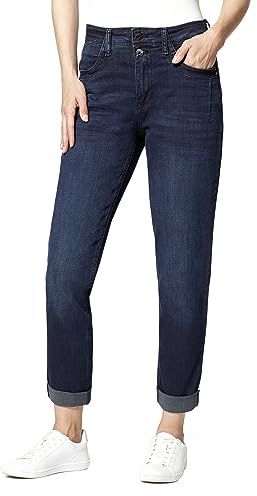STOOKER Women Denim Damen Jeans Hose »Davos Boyfriend Straight Fit - Blue Black Used - D38/L30