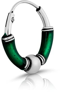 NKlaus Creole 925 Sterling Silber, Ø 12mm, 9 mm, Grün, keltisch, 1 Stück