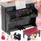 Weploda 3 Stück Miniatur Schwarze Klavier, Mini aturpuppe Klavier mit Stuhl 1:12, Puppenhaus Musikinstrument Ornamente Mini Klavier, Kinder Klavier Modell Miniatur, Puppenhausdekorationszubehör