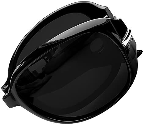 Joopin Occhiali da Sole Polarizzati Donna Pieghevoli Protezione UV400 Moda Vintage Grandi Rettangolari Occhiali Pieghevole (Lenti Nere)