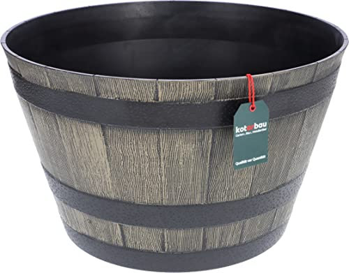 KOTARBAU® Pot de Fleurs décoratif Bol Gris Imitation Bois Ø 51 cm