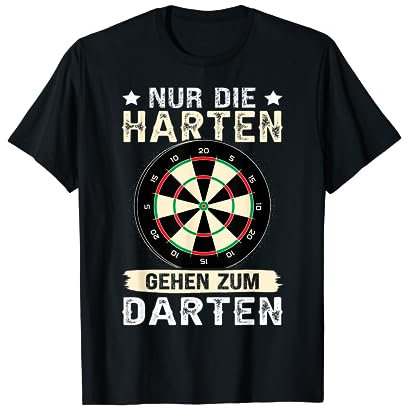 Nur Die Harten Gehen Darten - Retro Dartscheibe Herren Dart T-Shirt