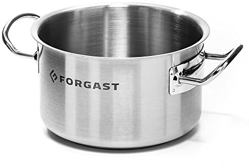 Forgast Marmite basse | Acier inoxydable | Capacité 4 litres | Diamètre ⌀ 20 cm | La marmite peut être utilisée sur tous types de feux: électrique, gaz et induction | Lavable au lave-vaisselle
