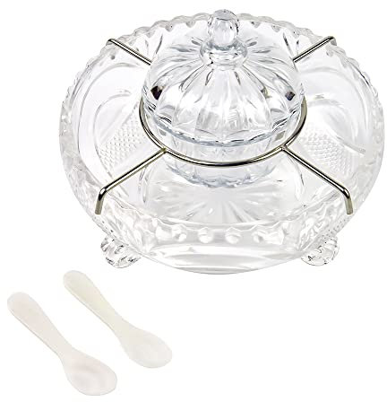 DUEBEL Glas Kaviar Schüssel, Kaviar Server Set Plus 2 Stück x Perlmuttlöffel - Kaviar Kühler, Garnelen Servierkühler für Küche, Bar, Restaurant, Catering Events (Kürbisform)