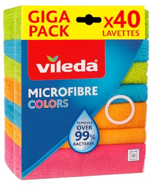 Vileda Microfibre Colors Paquet de 40 unitées